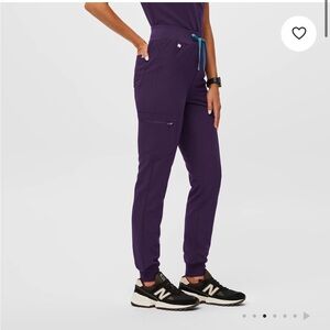 Figs Zamora High Waisted Jogger Pants size Large in Purple Jam PO:6727